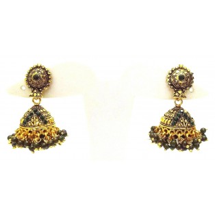 Golden Oxidized Earrings Jhumka Jhumki Imitation Jewelry Drop Dangle Long E29